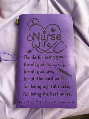 Multi-Functional & Refillable Soft Leather Notebook, Nurse Life, Color: Purple